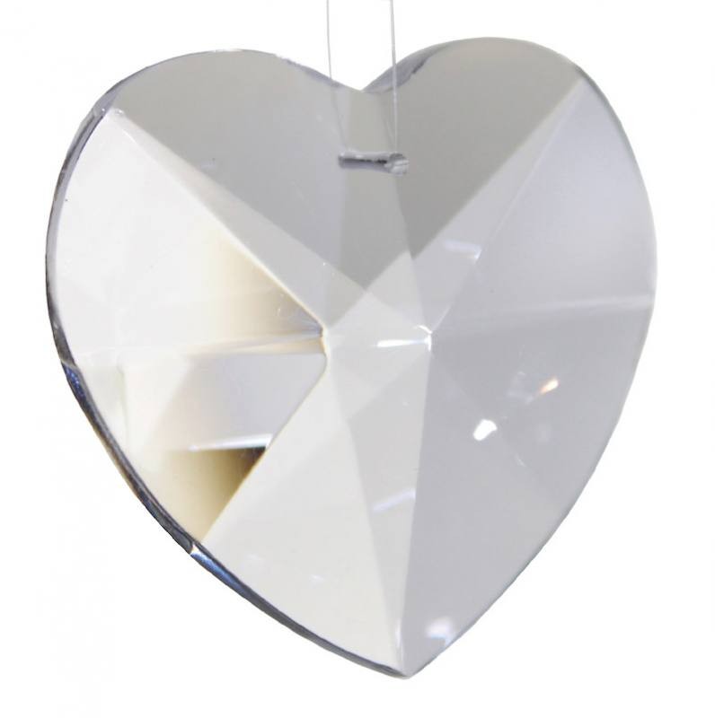 Coeur de cristal Feng Shui, en verre de cristal, grand transparent 